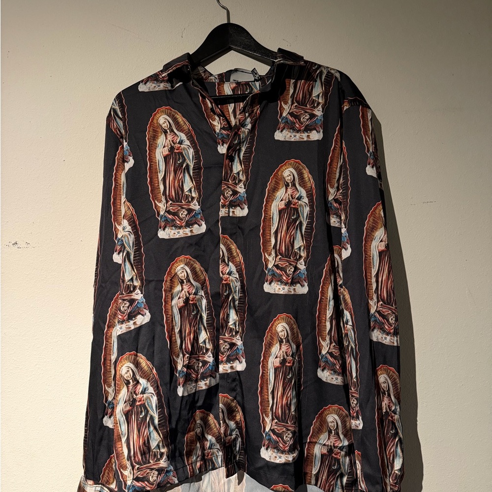 Men's Graphic Button Down Shirt - Black and Brown
